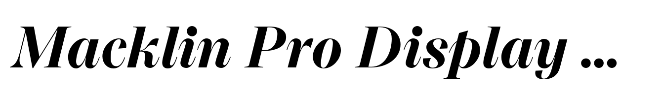 Macklin Pro Display Bold Italic
